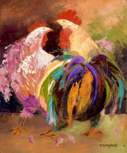 Poulet in Pink Boa and Frango Do the Tango